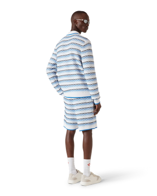 Tuck Stitch Long Sleeve Polo Shirt