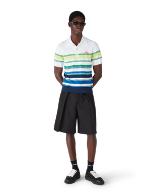Gradient Stripe Short Sleeve Polo Shirt