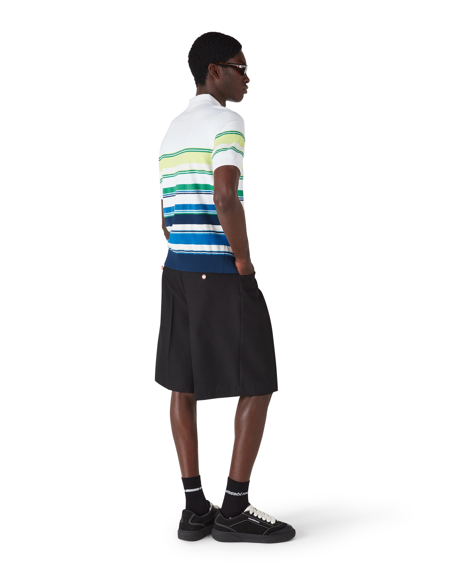 Gradient Stripe Short Sleeve Polo Shirt