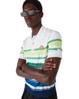 Gradient Stripe Short Sleeve Polo Shirt