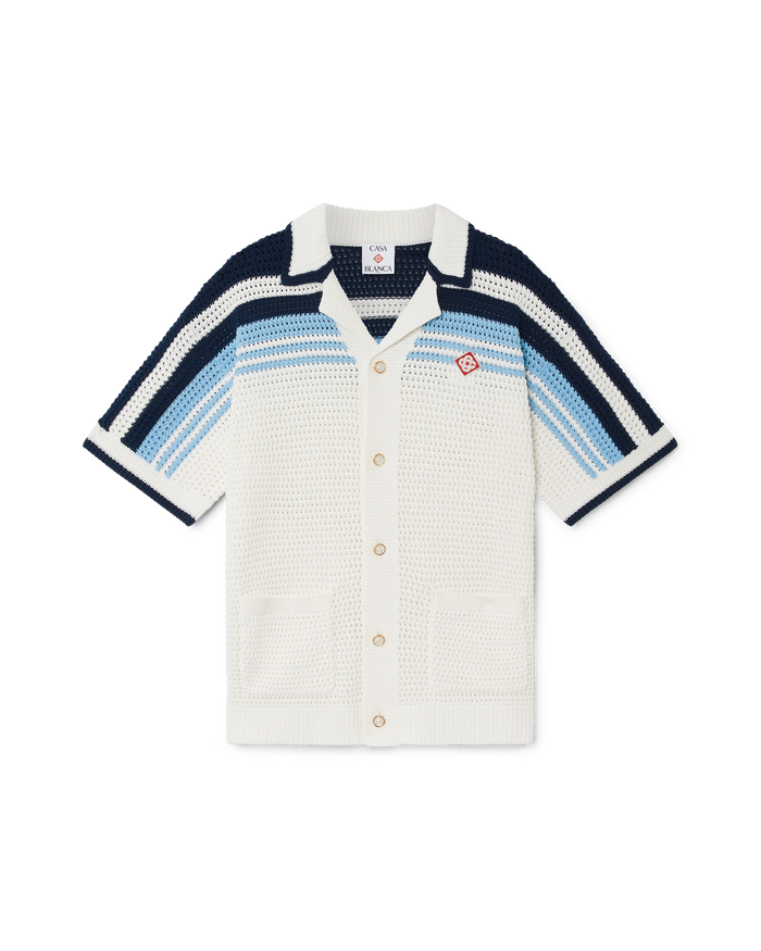 Chemise de tennis à manches courtes en crochet de coton