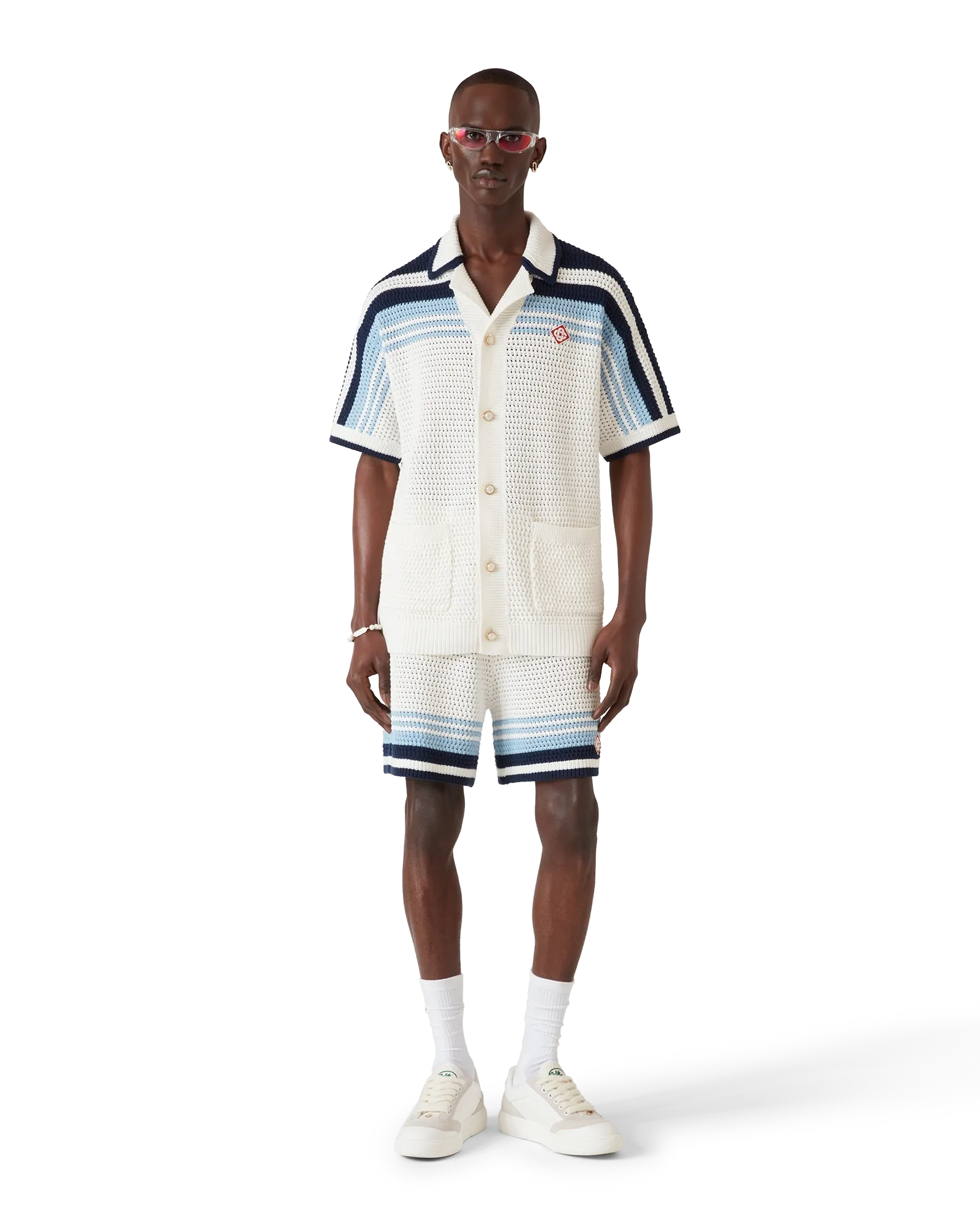 Tennis Cotton Crochet Short Sleeve Shirt