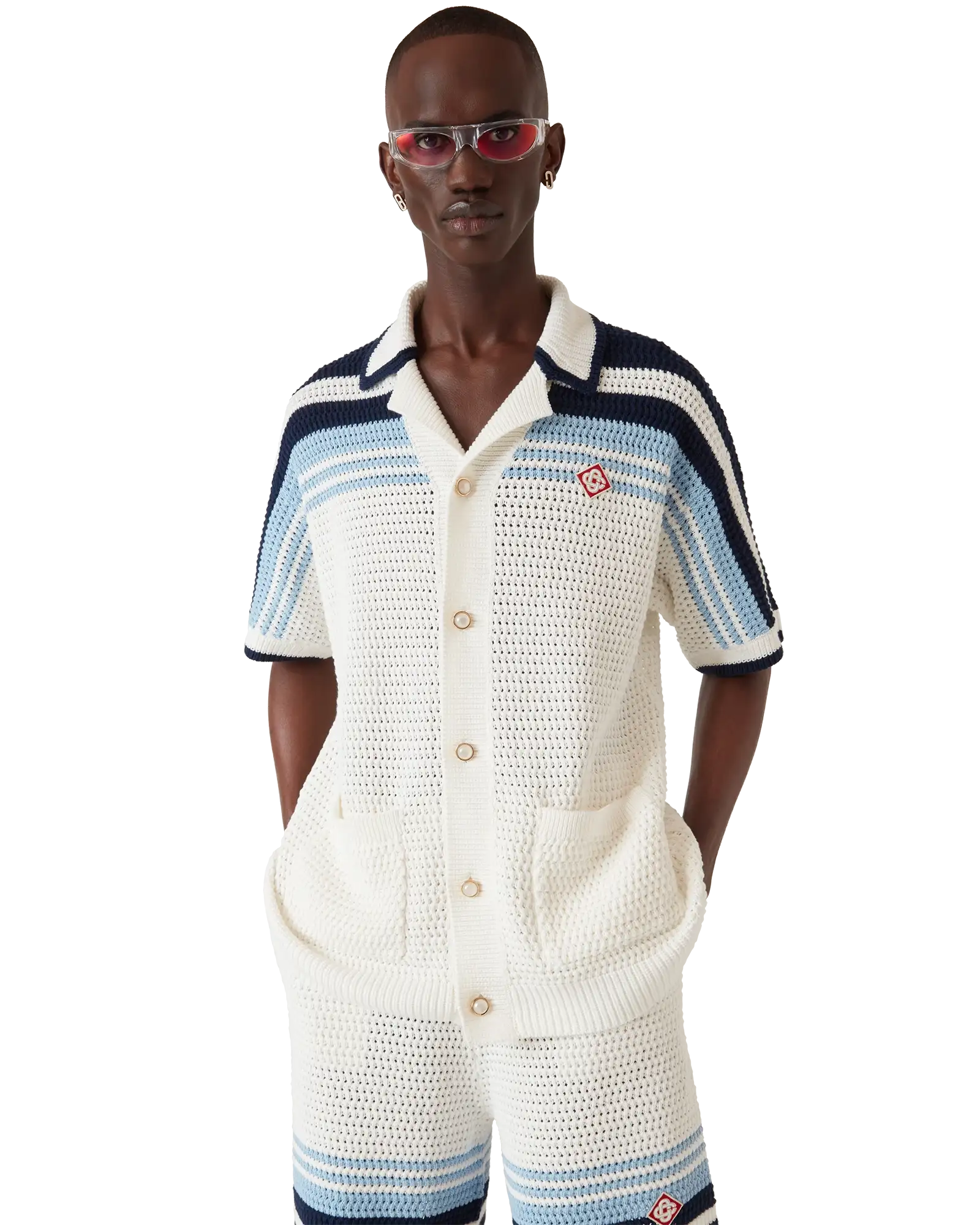 Tennis Cotton Crochet Short Sleeve Shirt