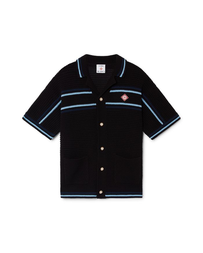 Tennis Cotton Crochet Short Sleeve Shirt