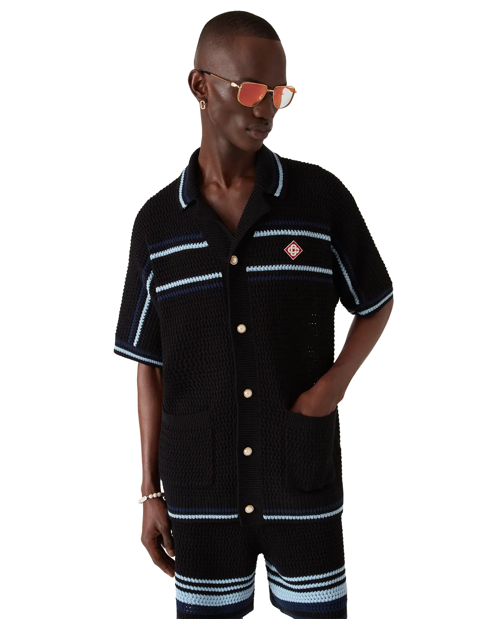 Tennis Cotton Crochet Short Sleeve Shirt