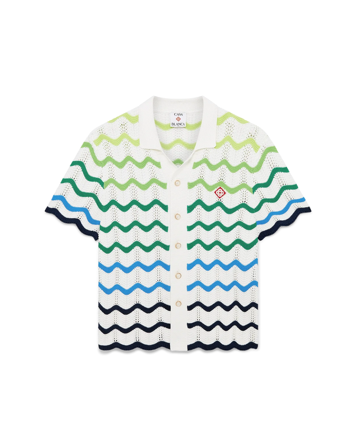 Wave Short Sleeve Knitted Shirt