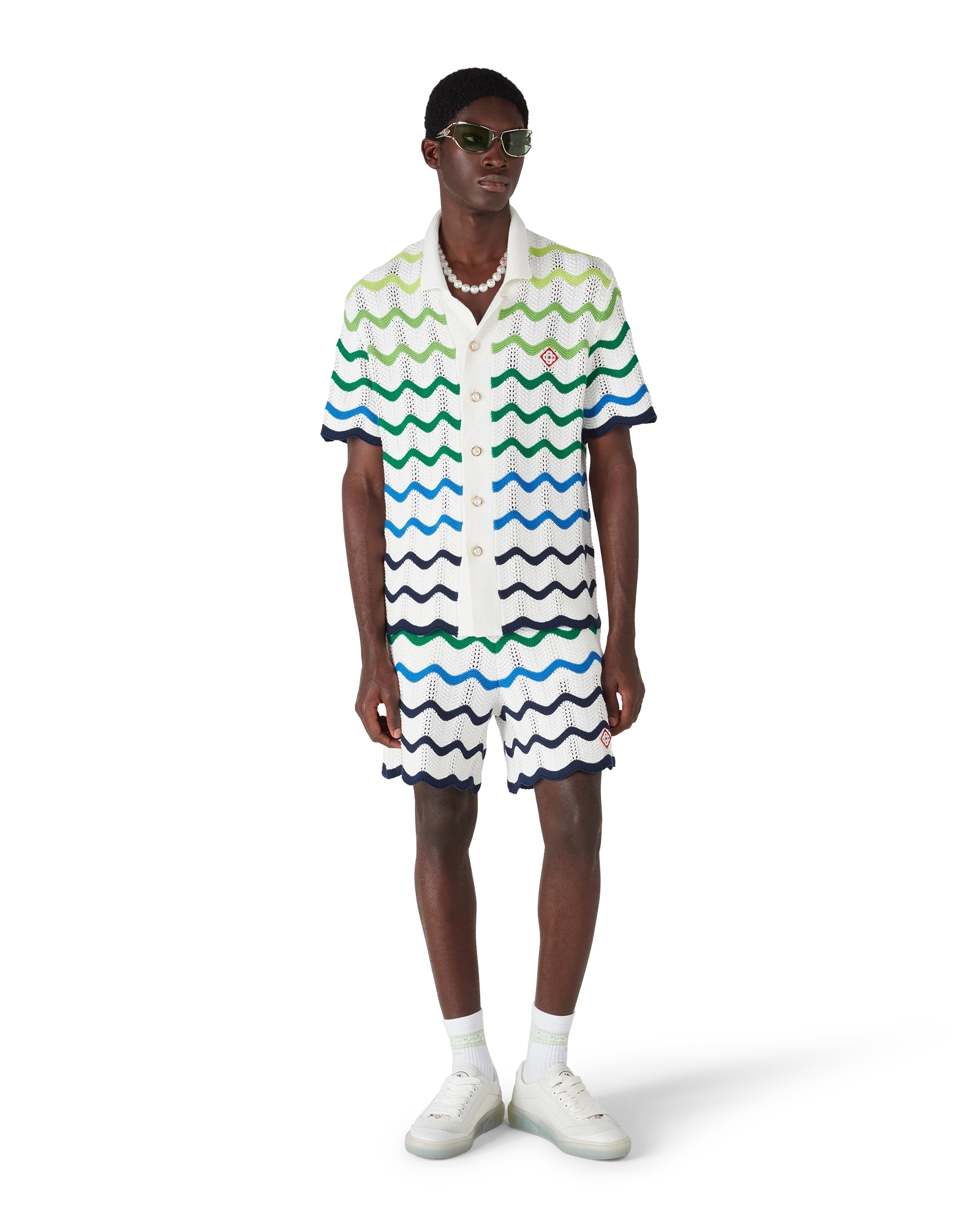 Wave Short Sleeve Knitted Shirt