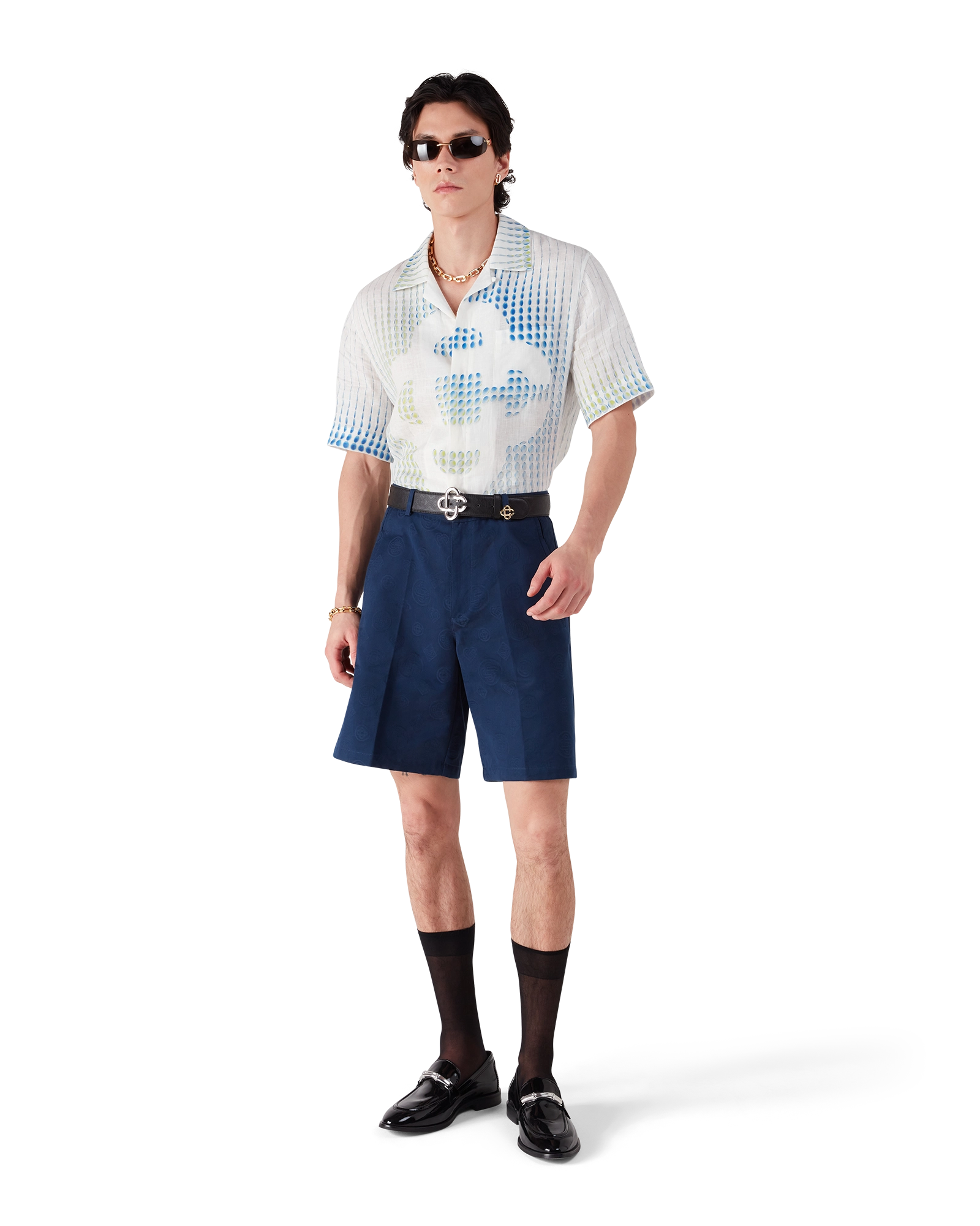 Dots Short Sleeve Linen Shirt