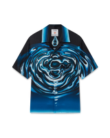 Warped Logo Repeat Silk Short Sleeve Shirt
