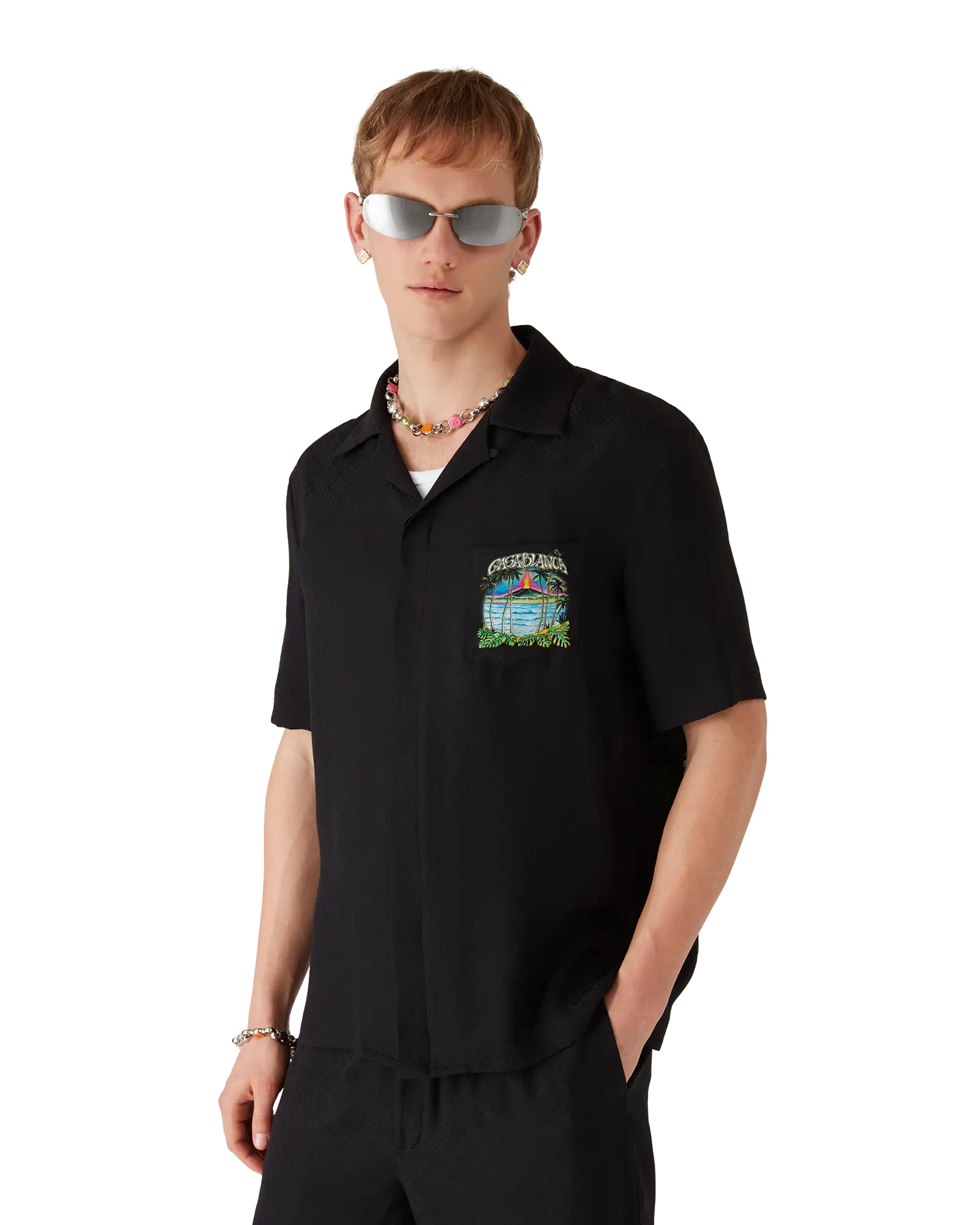 Volcano Short Sleeve Jacquard Shirt