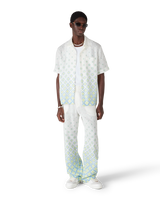 Degrade Monogram Short Sleeve Linen Shirt