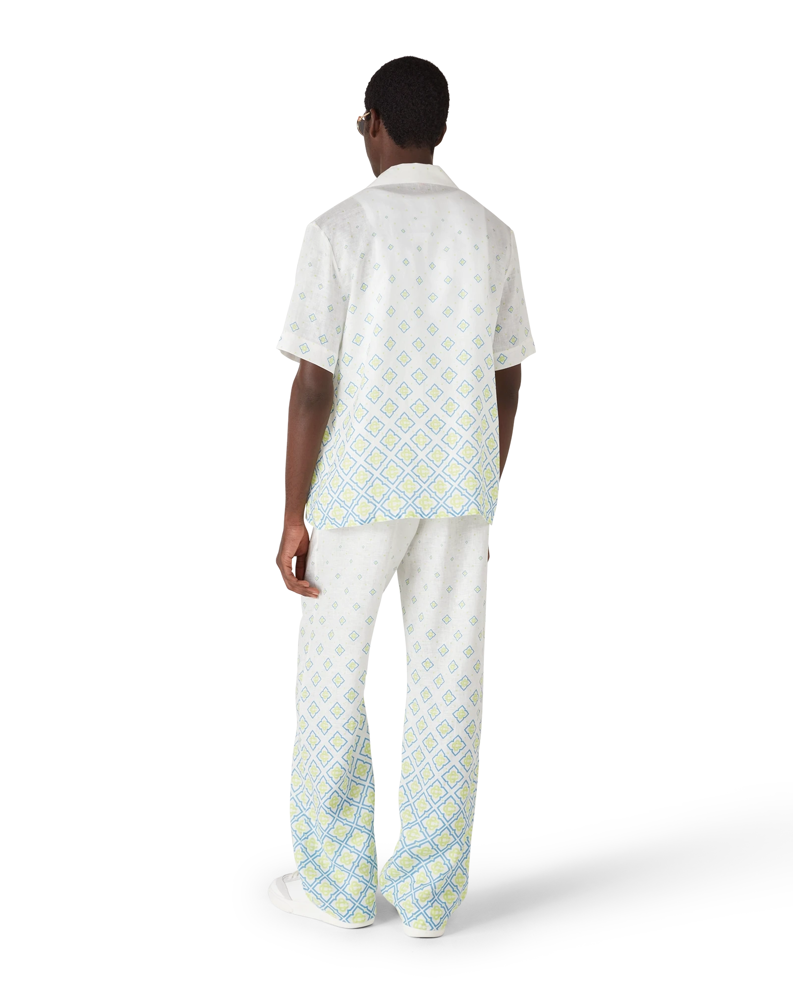 Degrade Monogram Short Sleeve Linen Shirt