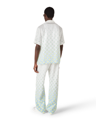 Degrade Monogram Short Sleeve Linen Shirt