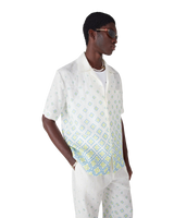 Degrade Monogram Short Sleeve Linen Shirt