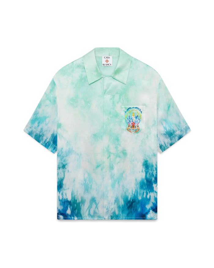 Surf Lotus Short Sleeve Silk Shirt