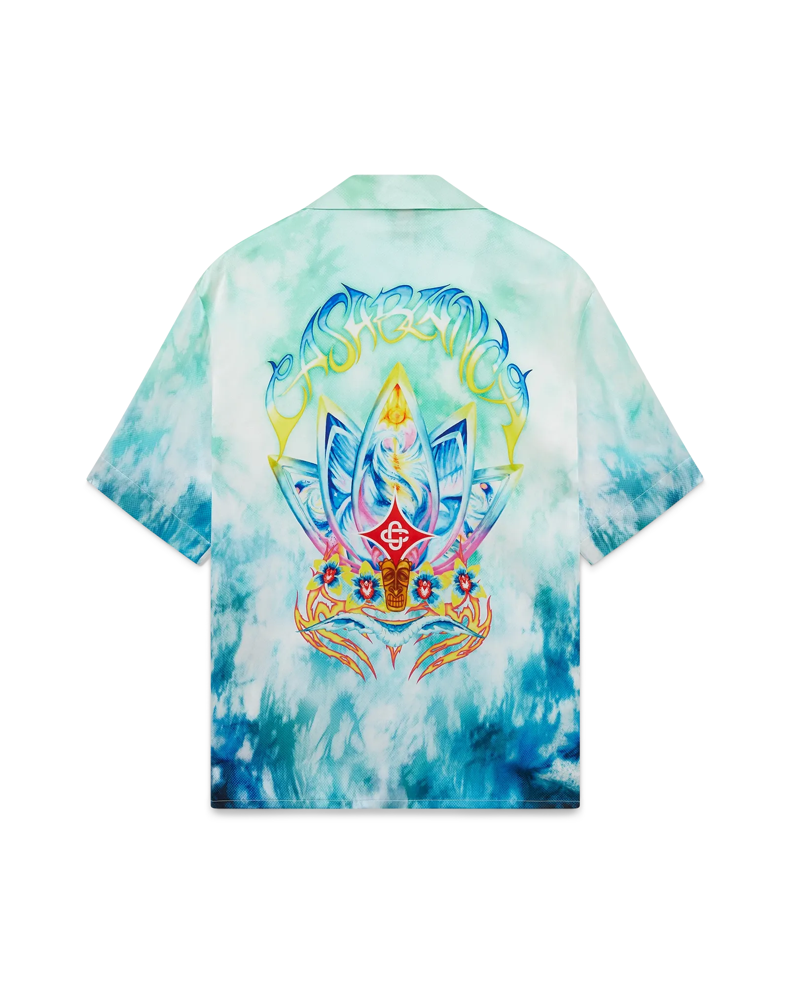 Surf Lotus Short Sleeve Silk Shirt