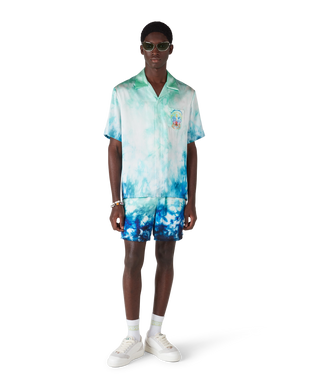 Surf Lotus Short Sleeve Silk Shirt
