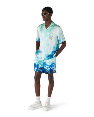 Surf Lotus Short Sleeve Silk Shirt
