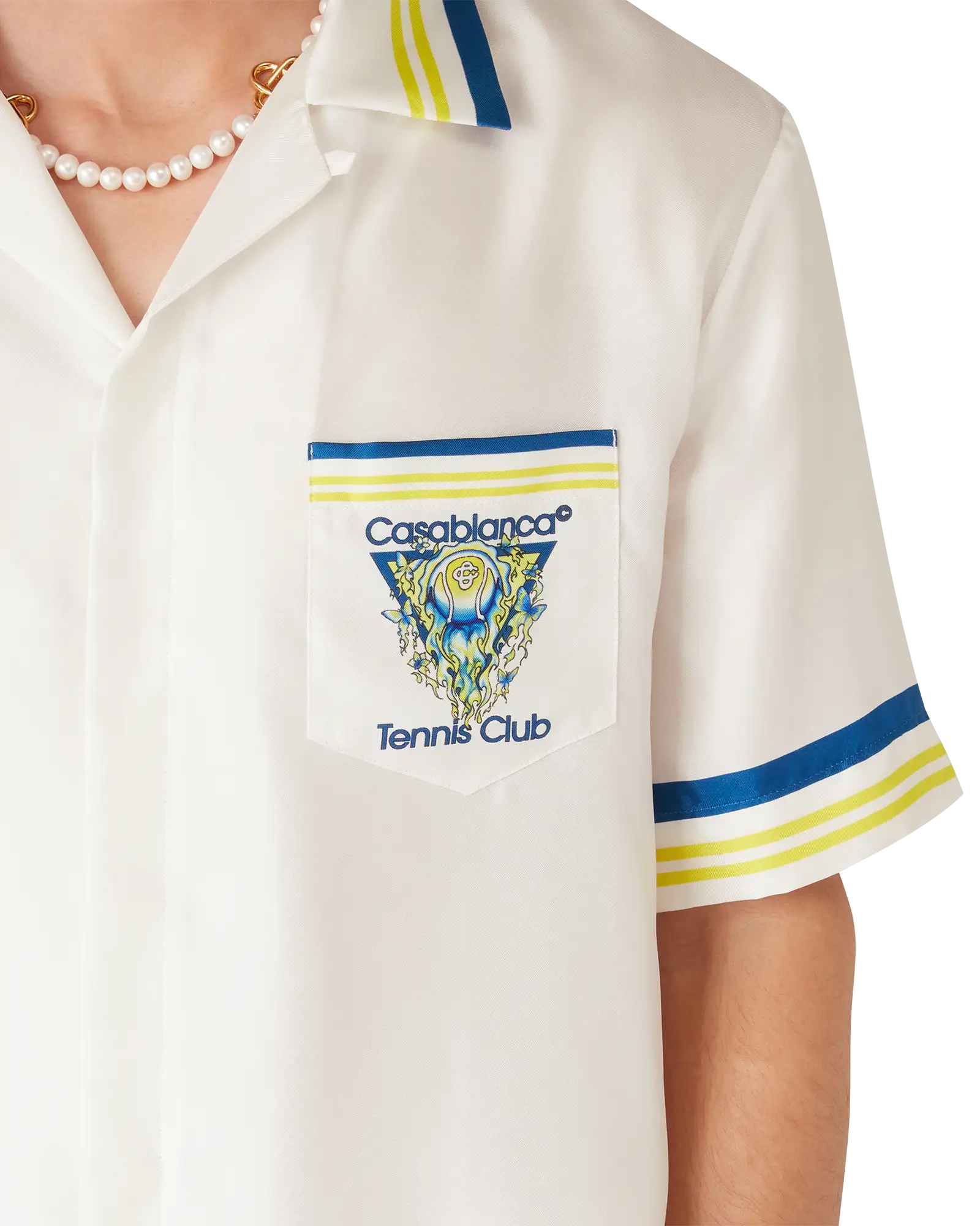 Tennis Club Short Sleeve Silk Shirt