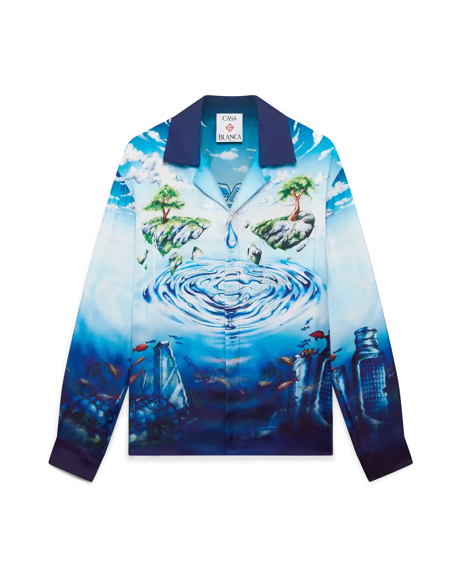 Lost Atlantis Long Sleeve Silk Shirt