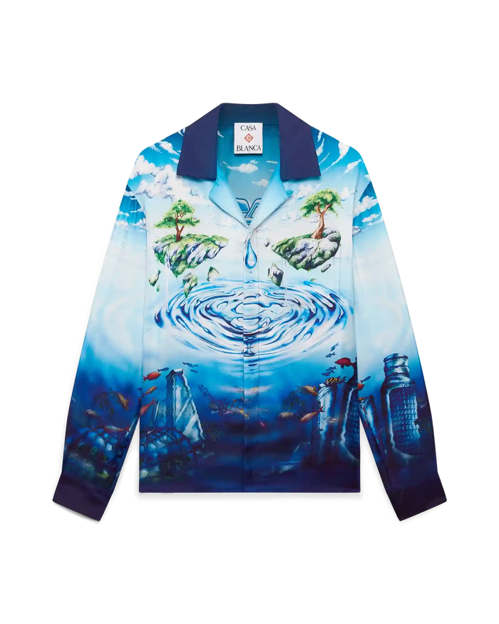 Lost Atlantis Long Sleeve Silk Shirt
