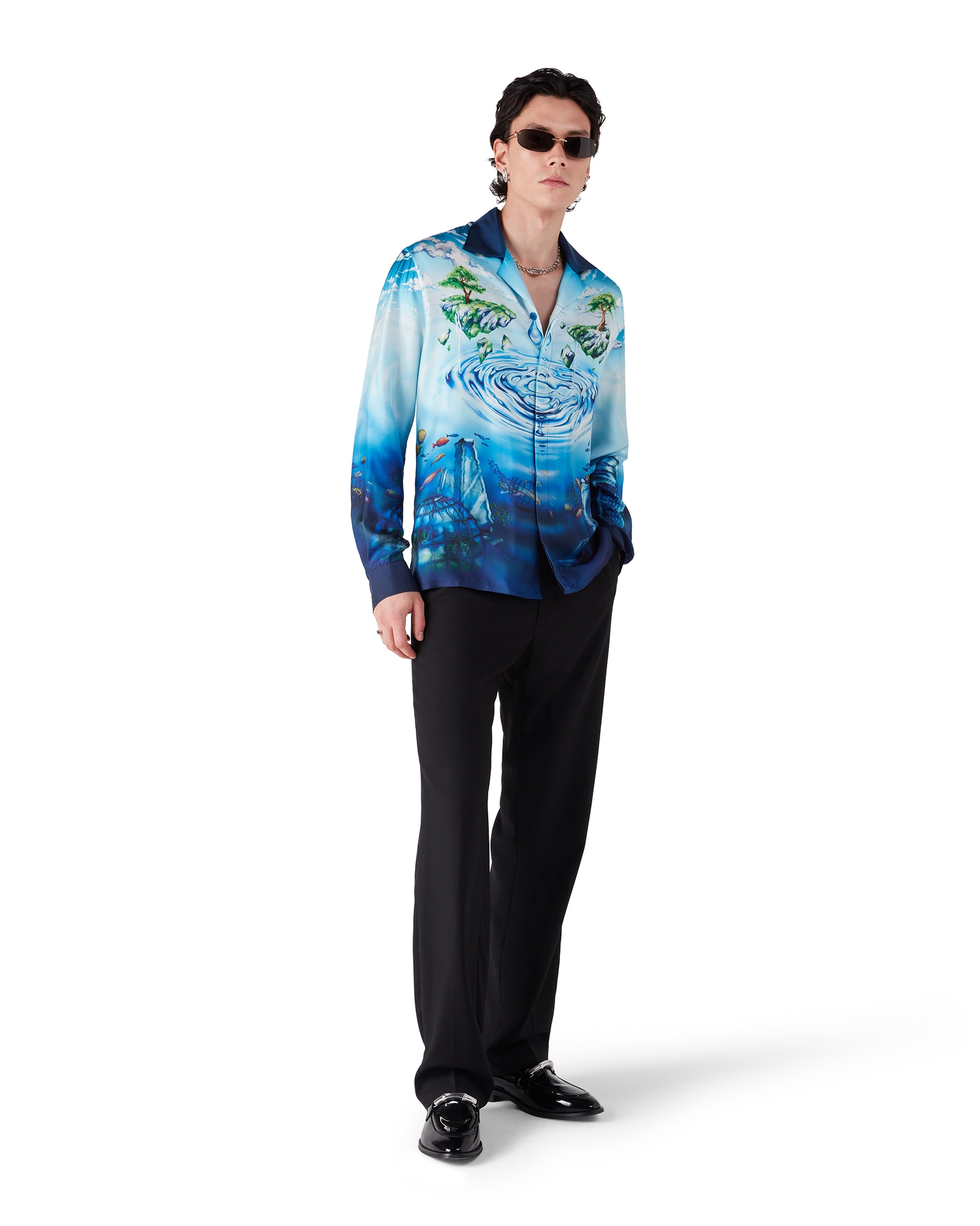 Lost Atlantis Long Sleeve Silk Shirt
