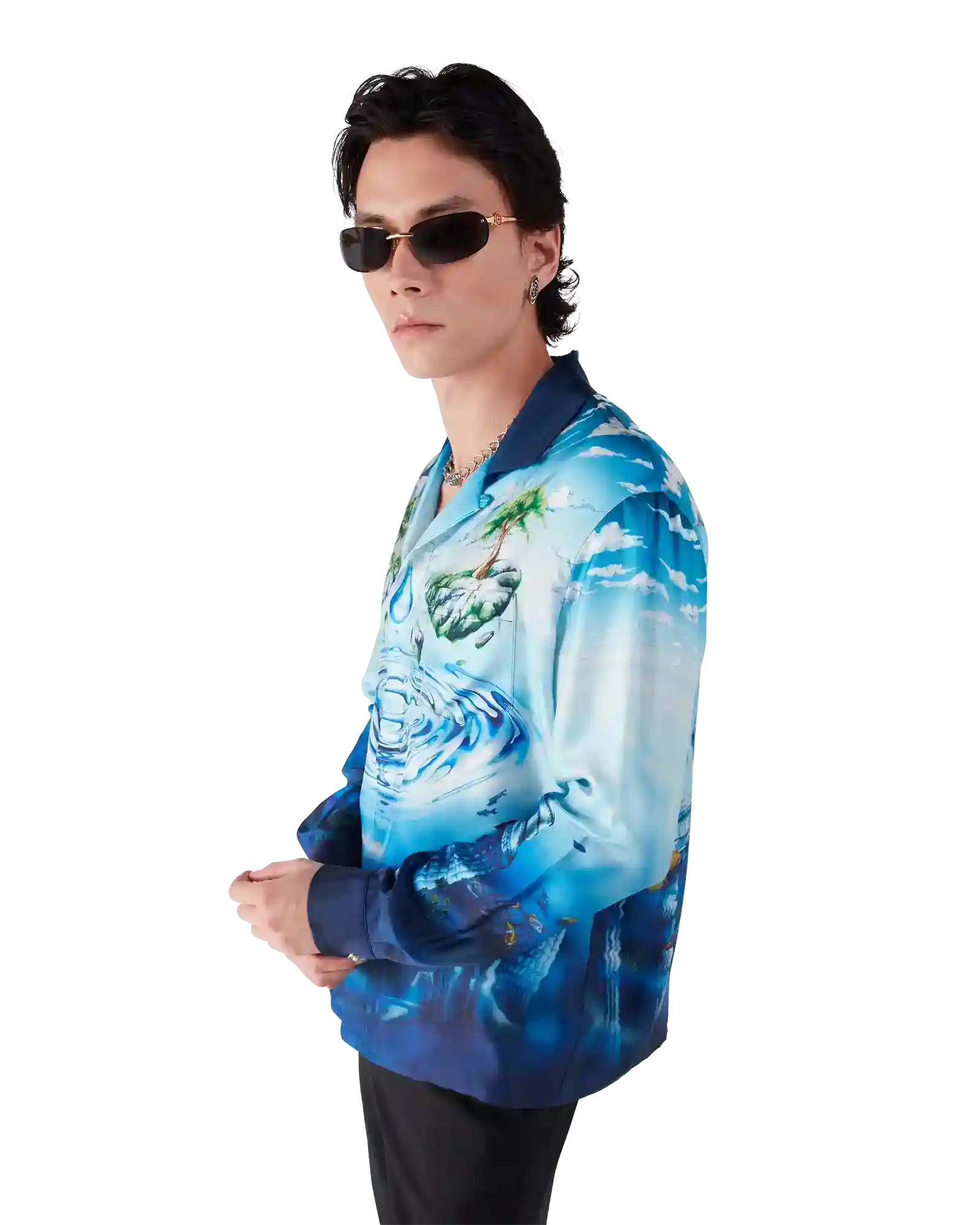 Lost Atlantis Long Sleeve Silk Shirt