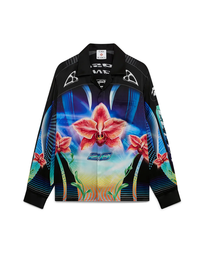 Orchid Racer Long Sleeve Silk Shirt