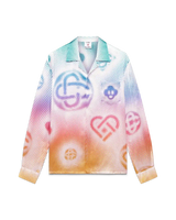 Chemise à manches longues en soie à logo Halftone