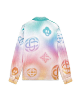 Chemise à manches longues en soie à logo Halftone