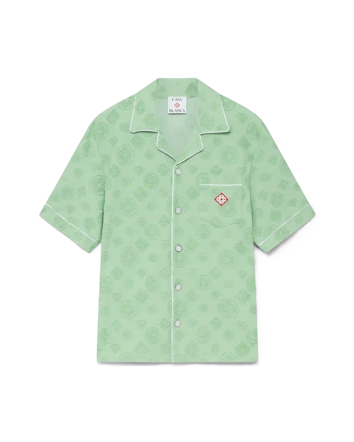 Towelling Monogram Short Sleeve Shirt