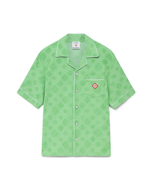 Towelling Monogram Short Sleeve Shirt