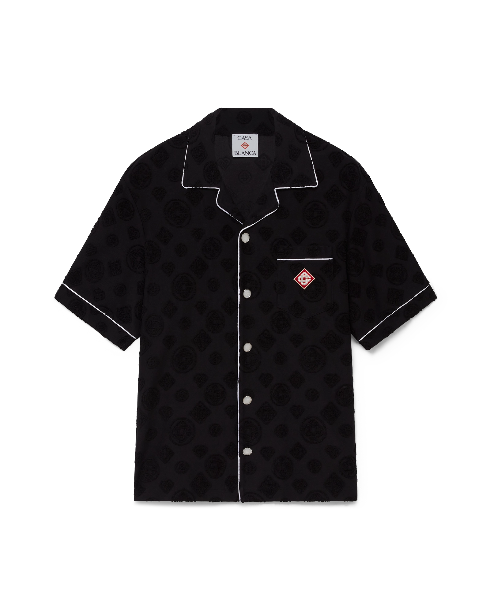 Towelling Monogram Short Sleeve Shirt
