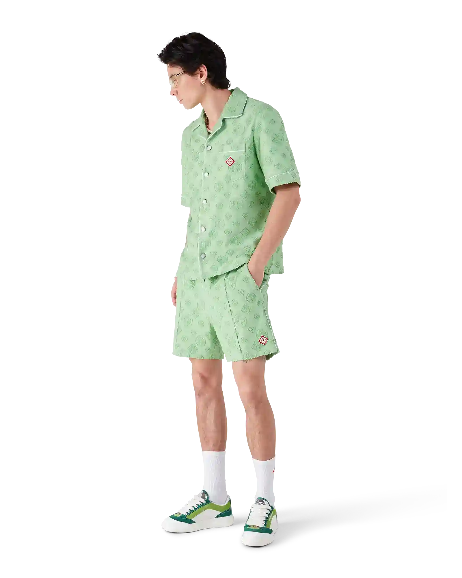 Towelling Monogram Short Sleeve Shirt