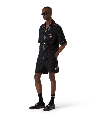 Towelling Monogram Short Sleeve Shirt