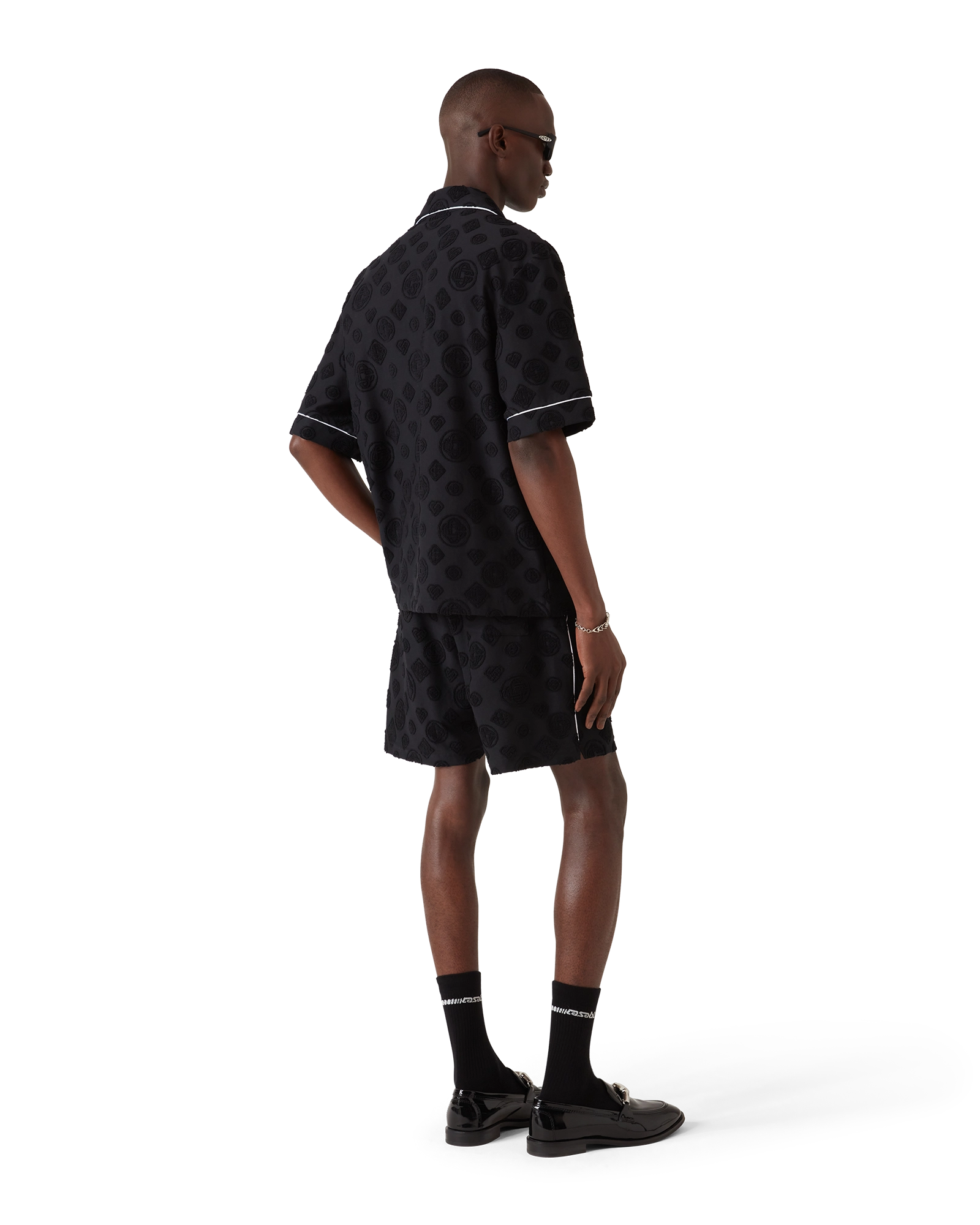 Towelling Monogram Short Sleeve Shirt