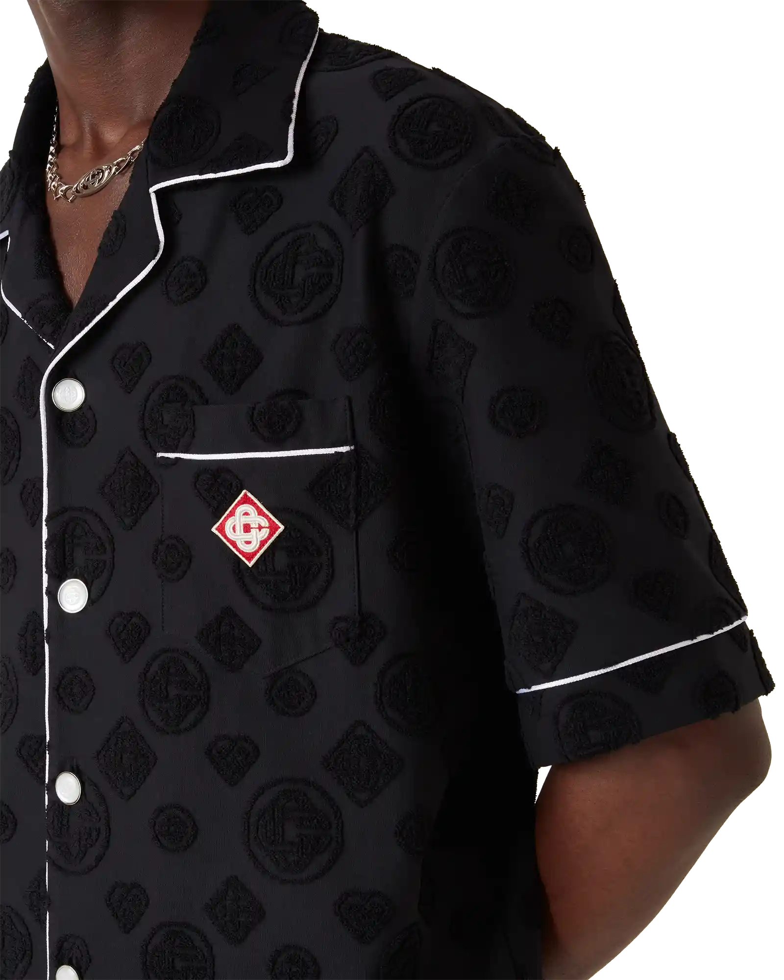 Towelling Monogram Short Sleeve Shirt