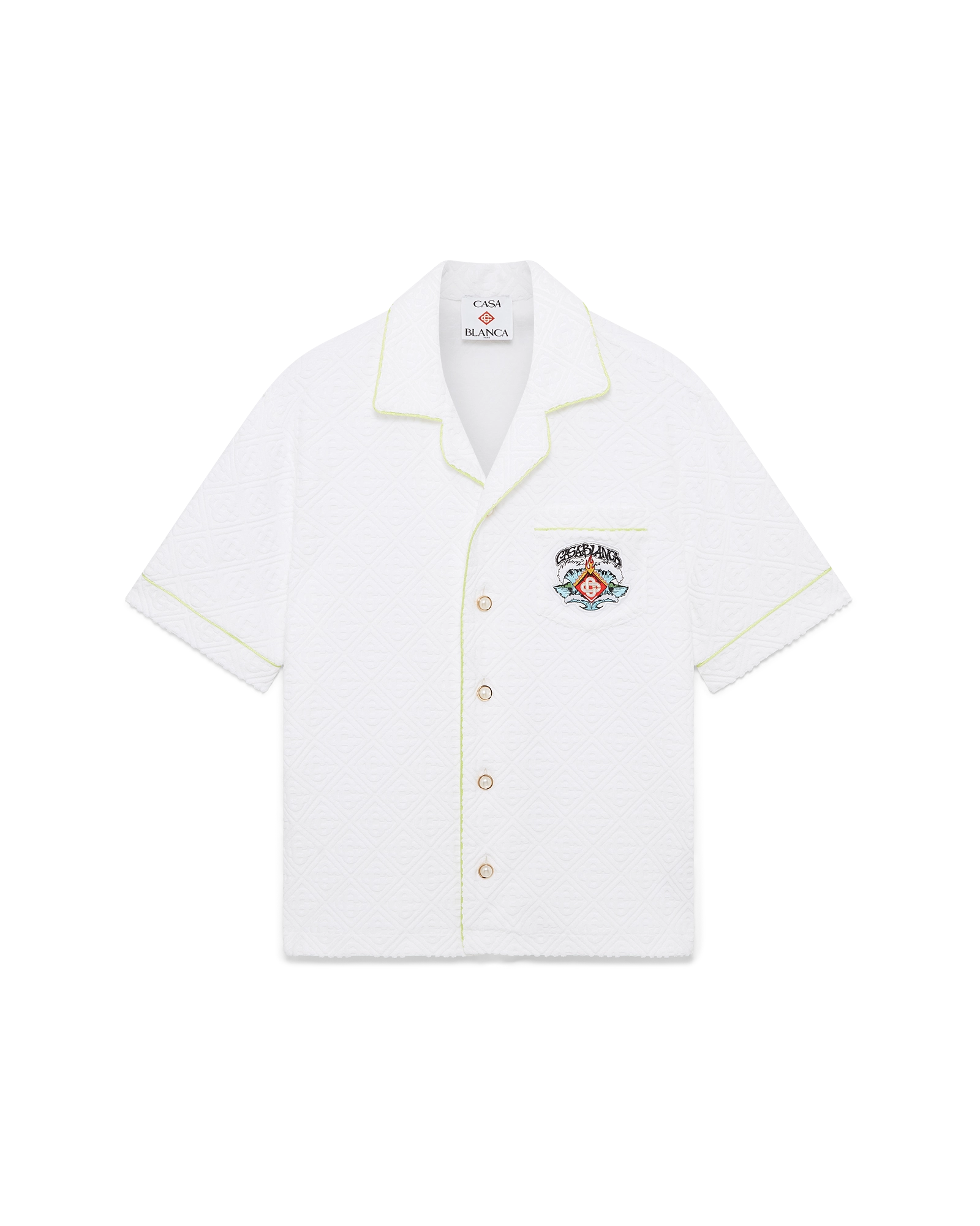 White Short Sleeve Towelling Shirt