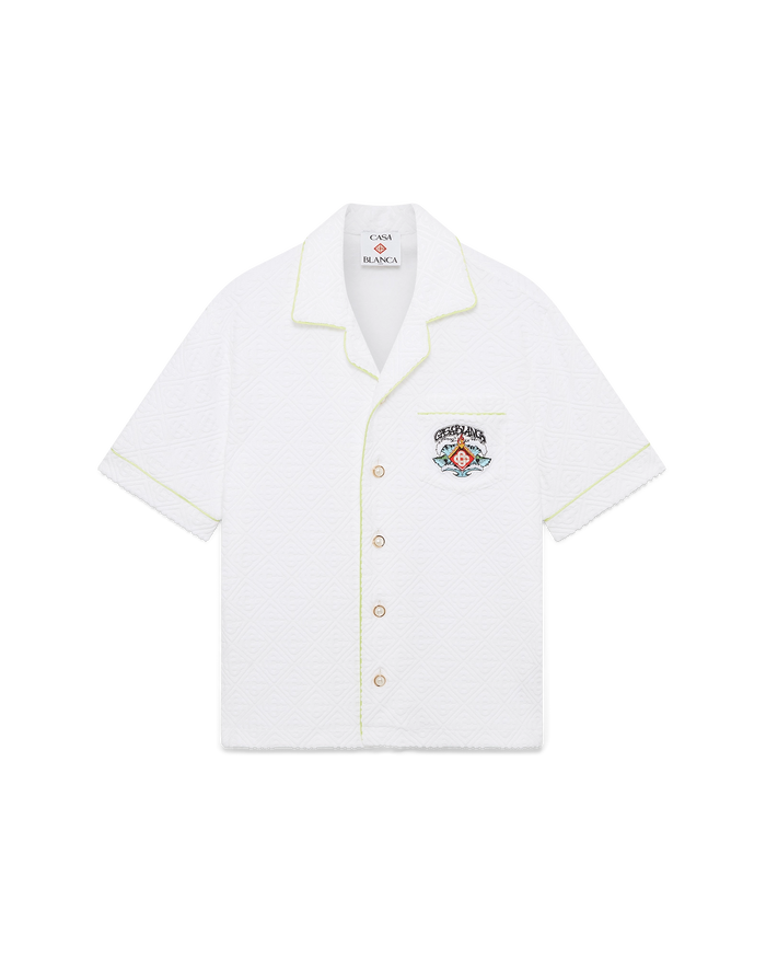White Short Sleeve Towelling Shirt