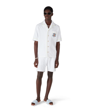 White Short Sleeve Towelling Shirt