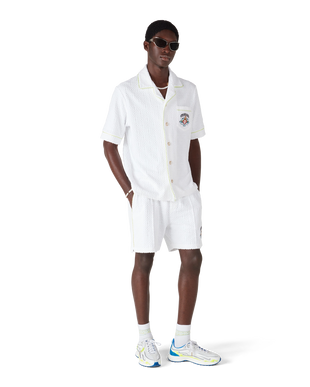 White Short Sleeve Towelling Shirt