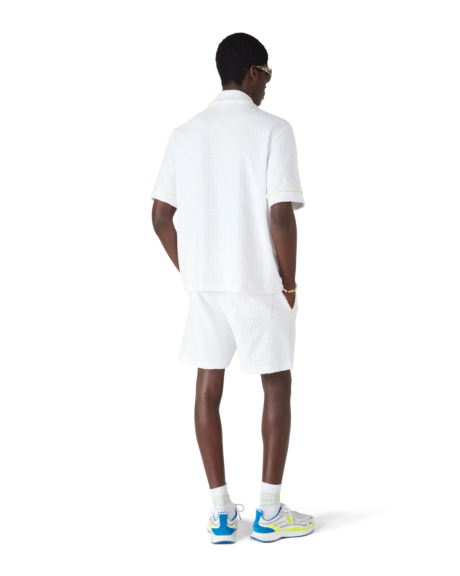 White Short Sleeve Towelling Shirt