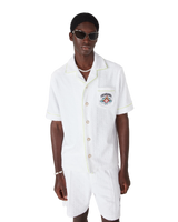 White Short Sleeve Towelling Shirt