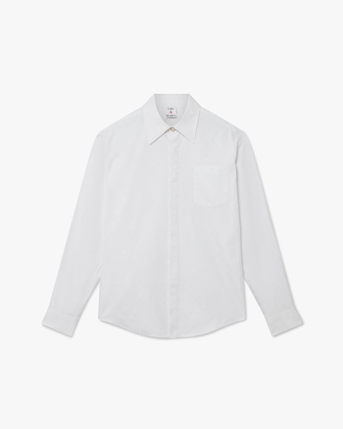 White Monogram Long Sleeve Shirt