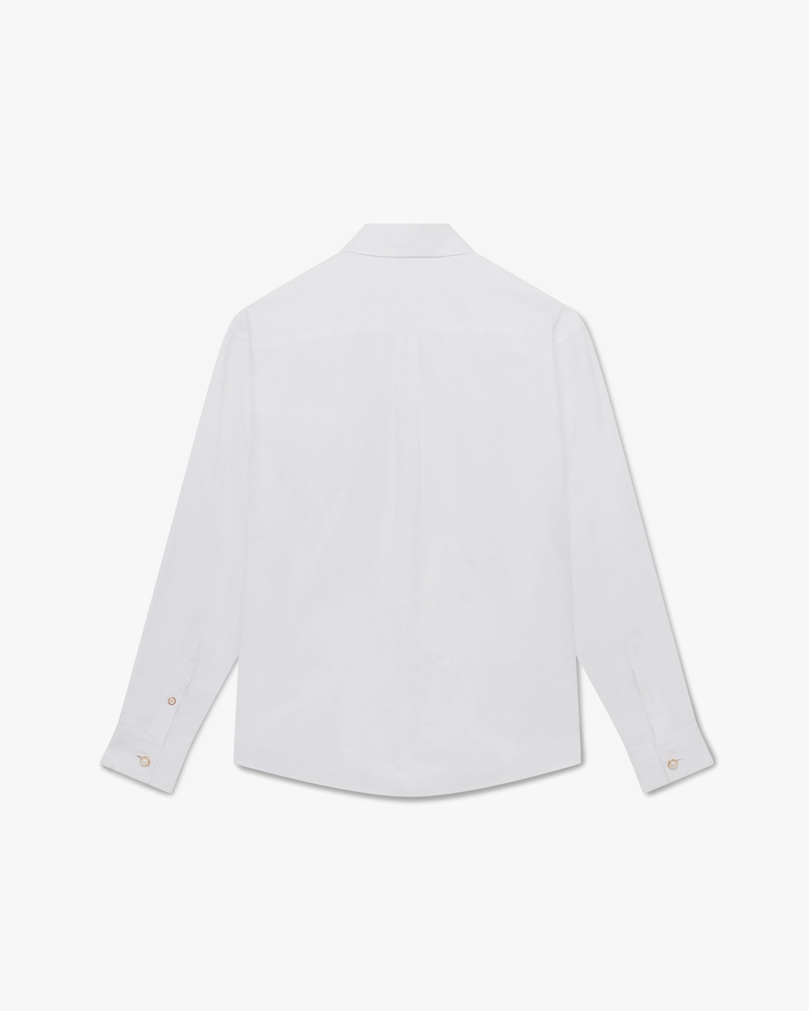 White Monogram Long Sleeve Shirt
