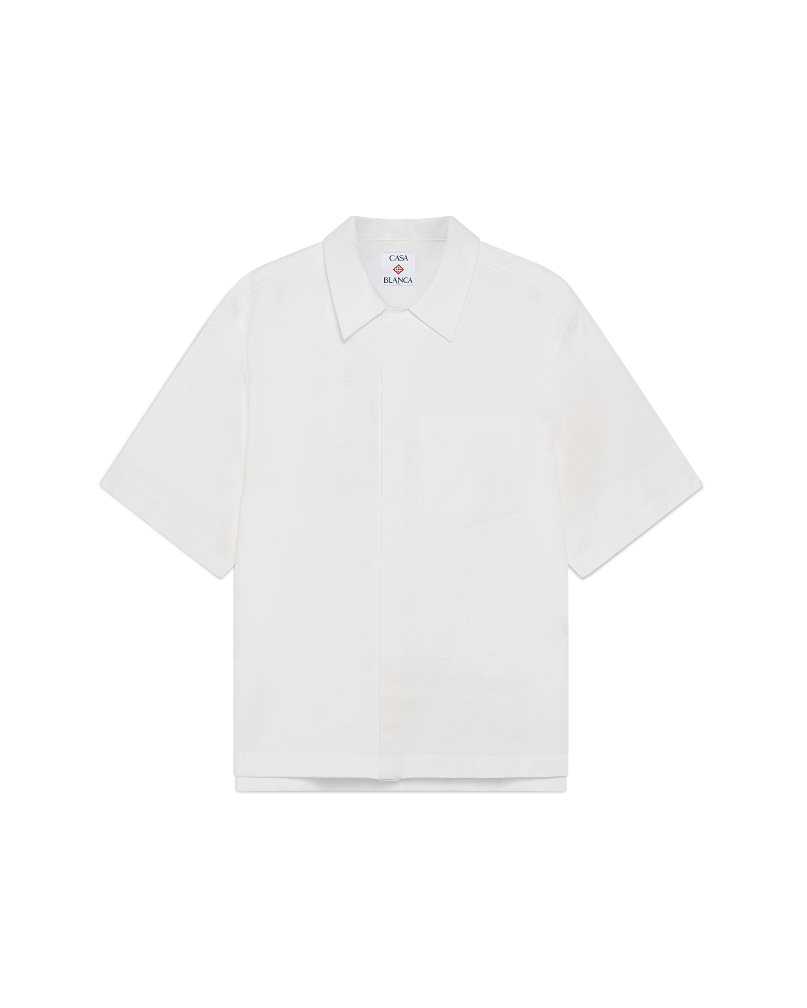 White Monogram Short Sleeve Shirt