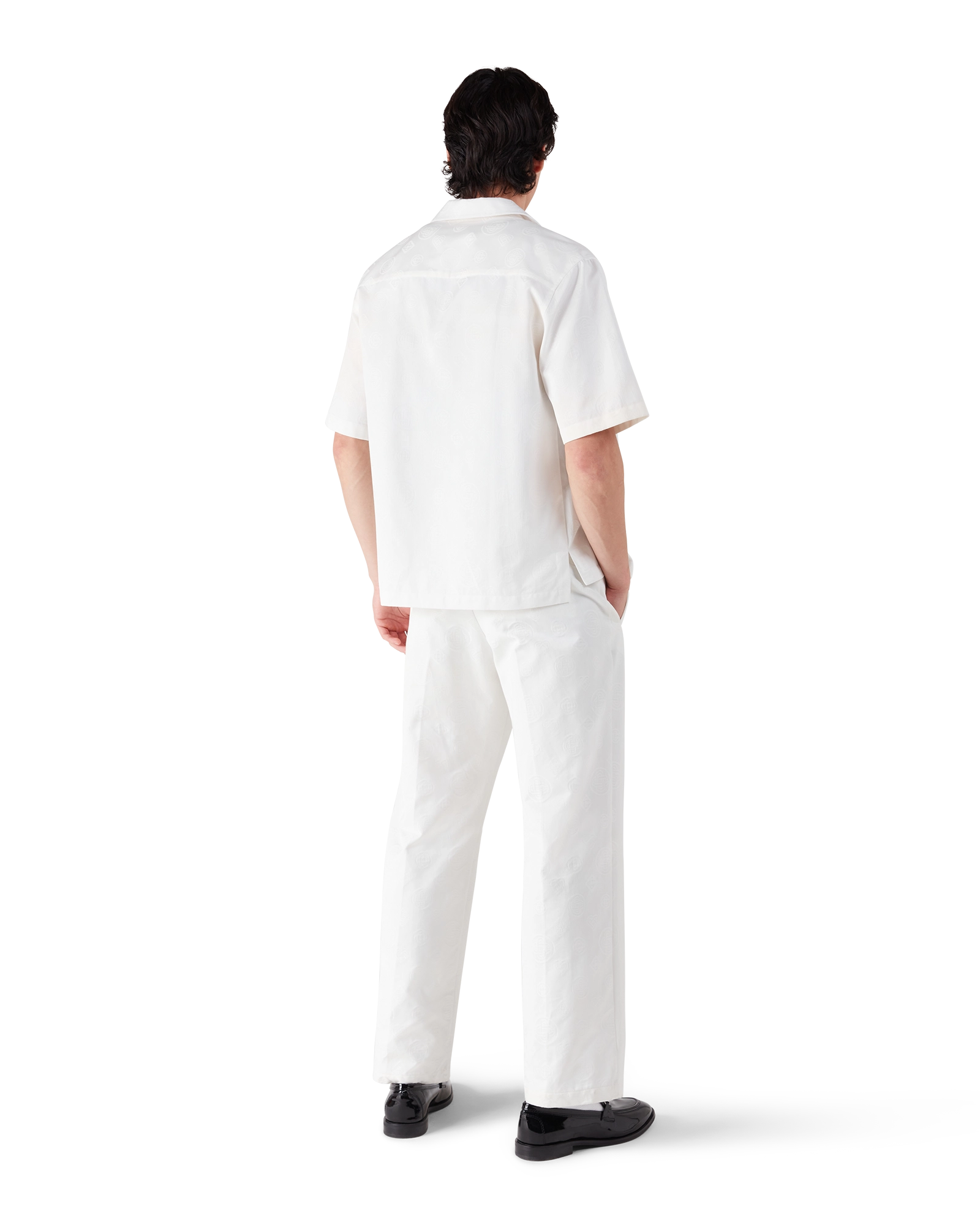 White Monogram Short Sleeve Shirt