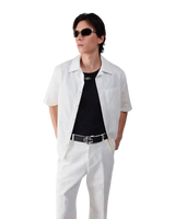 White Monogram Short Sleeve Shirt