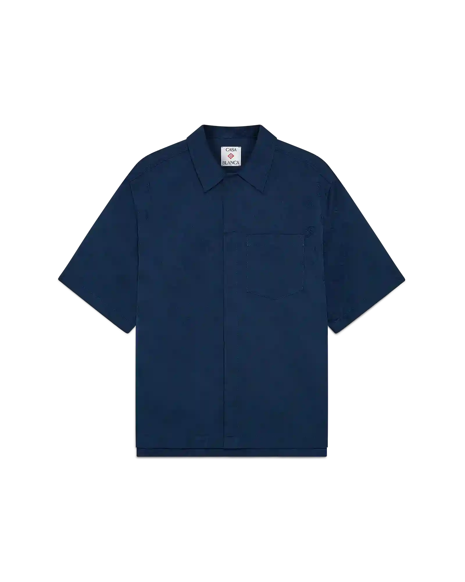 Navy Monogram Short Sleeve Shirt