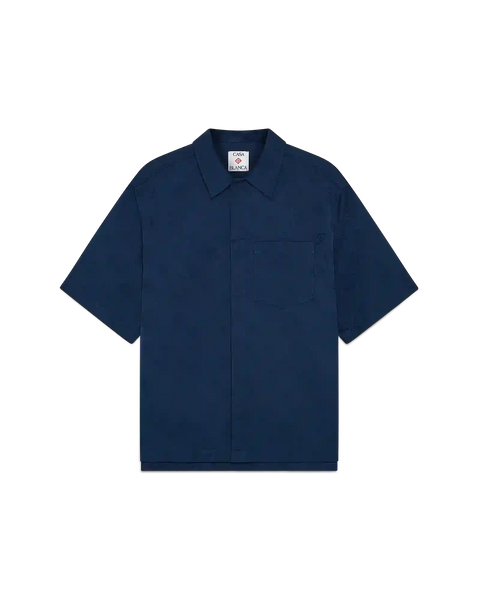Navy Monogram Short Sleeve Shirt – Casablanca
